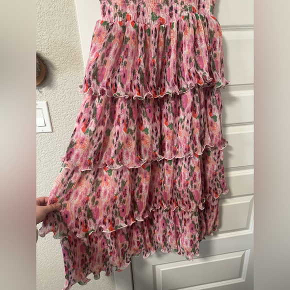 Ganni PLEATED GEORGETTE SMOCK MIDI DRESS - sugar plum - Picture 11 of 16